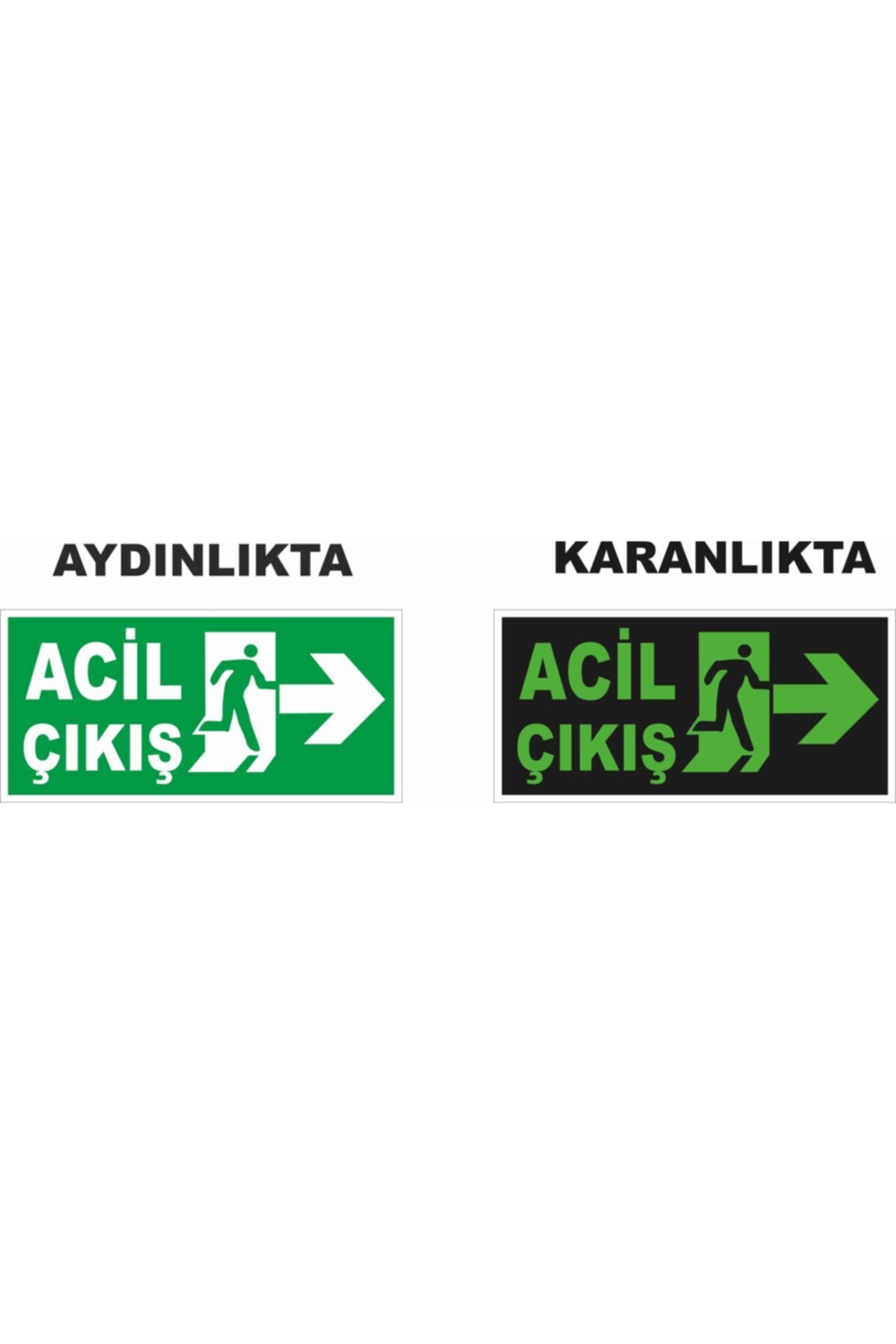 Yıldırım Acil Çıkış Sağ Oklu Fosforlu Levha
